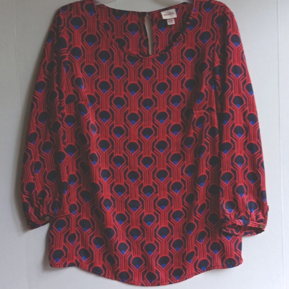RED/NAVY BLOUSE